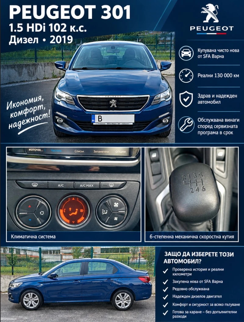 Peugeot 301 Allure, BlueHDI - 7555 € - 54781474 1 | Car24.bg Peugeot 301 Allure, BlueHDI - 7555 € - 54781474 1