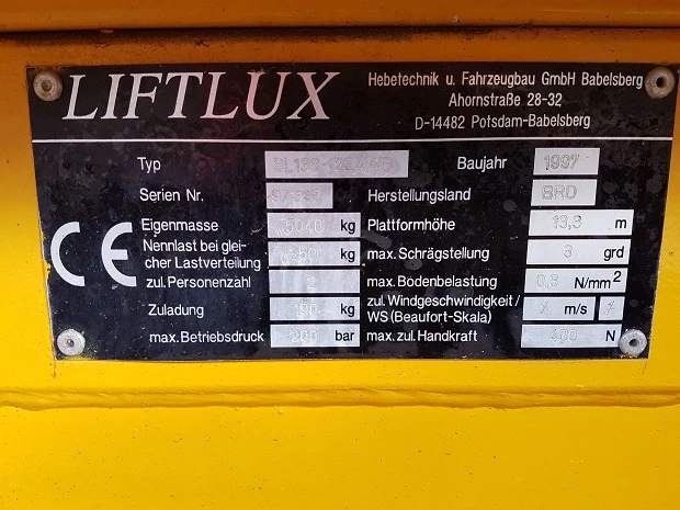 Автовишка Друга марка Liftlux SL133-12E4WD  4х4, снимка 16 - Индустриална техника - 49190122