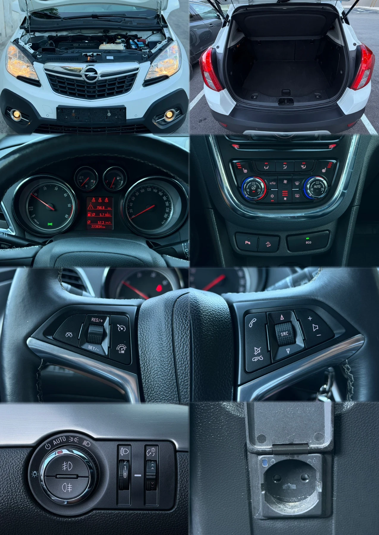 Opel Mokka 1.7CDTi 131к.с * 4х4* * Бяла перла* , снимка 17 - Автомобили и джипове - 55477025