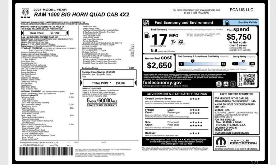 Dodge RAM 1500 BUG HORN/LONE STAR * 5.7 HEMI * ALPINE * AWD * , снимка 11 - Автомобили и джипове - 55063683