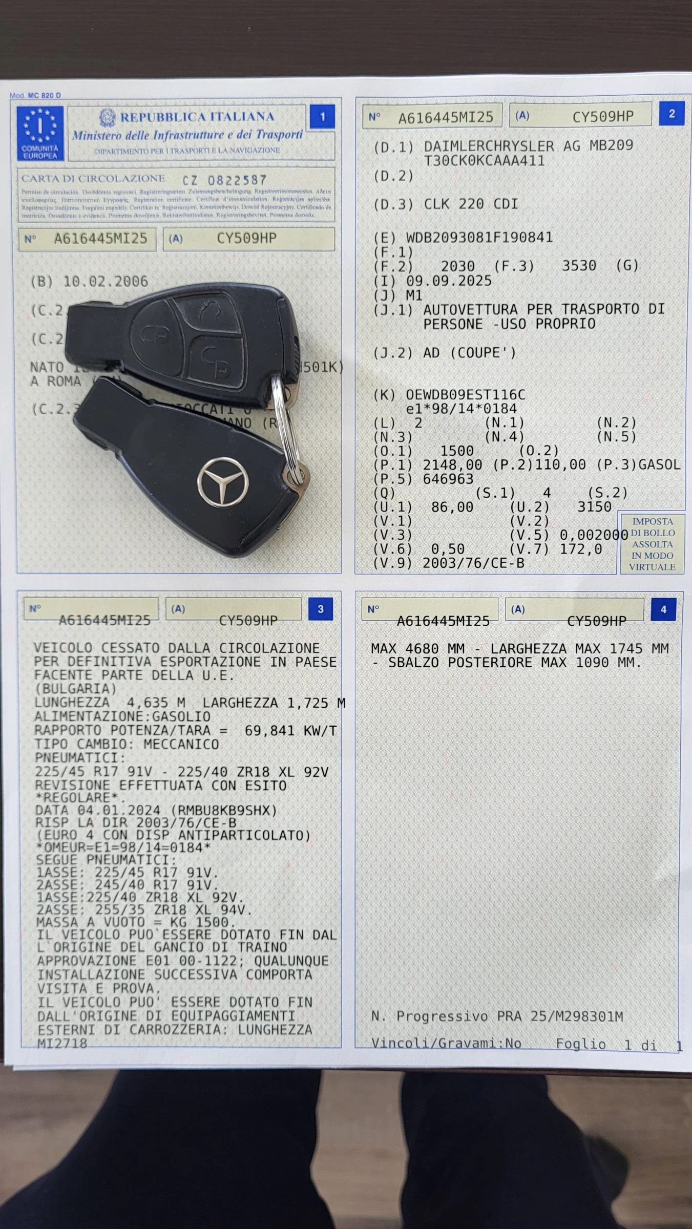 Mercedes-Benz CLK 220CDI FACELIFT * ITALY , снимка 12 - Автомобили и джипове - 54190363