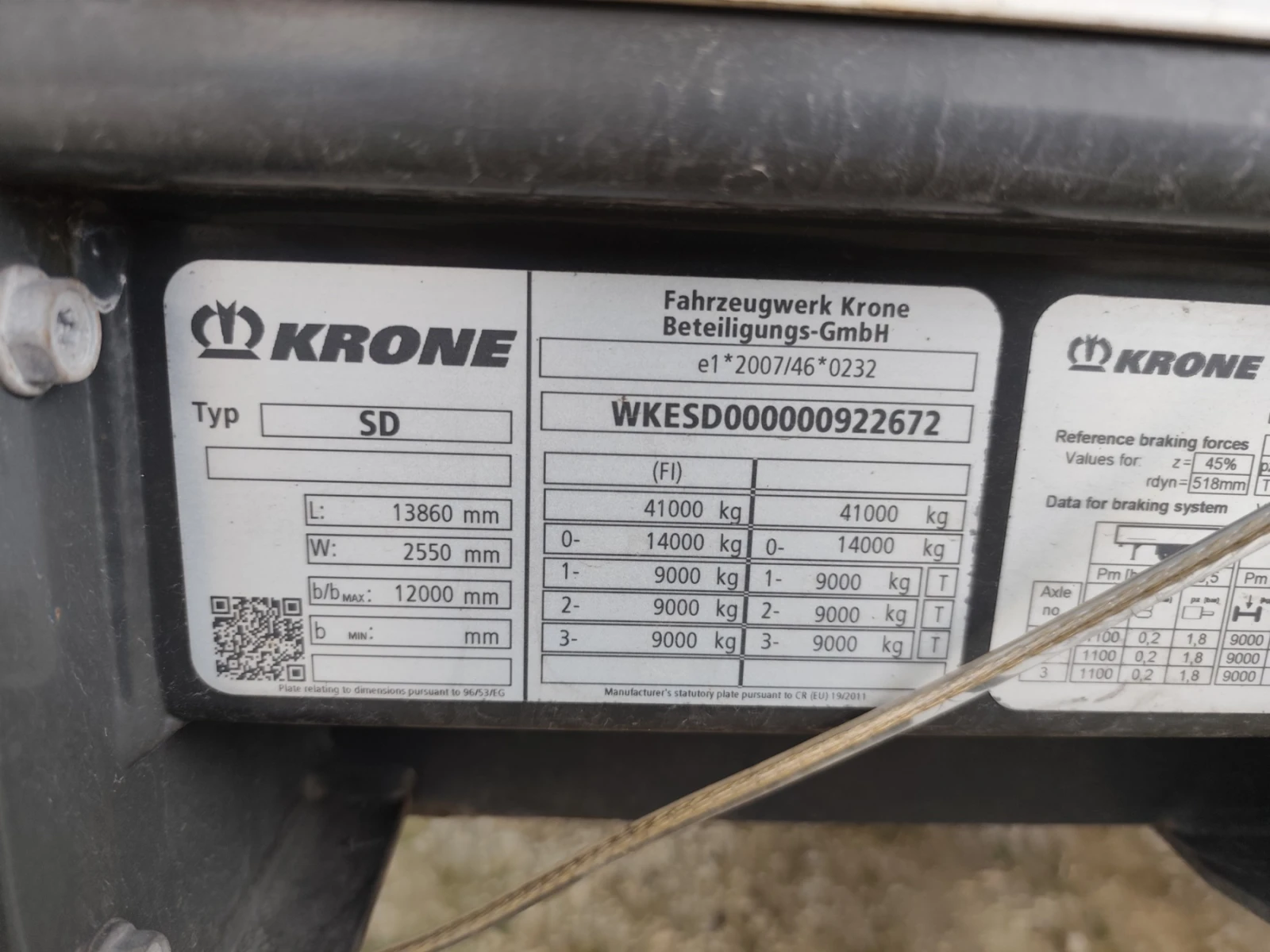 Полуремарке Krone Profi Liner SD, снимка 12 - Ремаркета - 54631395