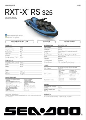 Джет Bombardier Sea Doo RXT-X RS 325 TECH, AUDIO налични, снимка 8