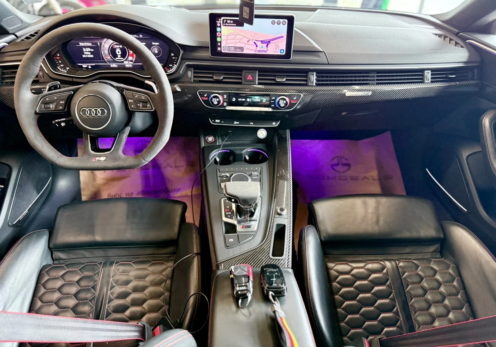 Audi Rs5 Quattro* B&O* HUD* Carbon* Pano* Starlight* ЛИЗИНГ, снимка 9 - Автомобили и джипове - 55405598
