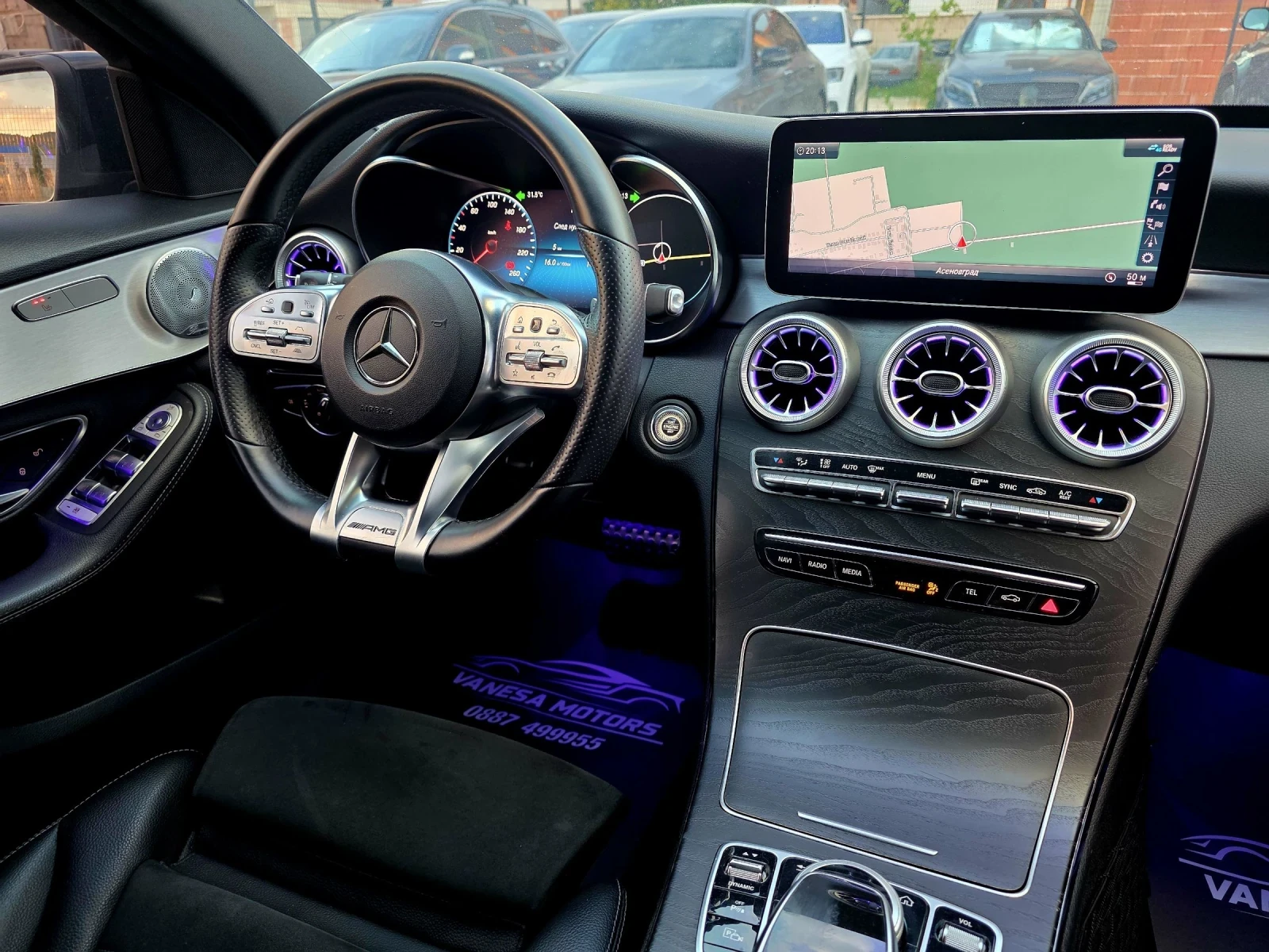 Mercedes-Benz C 220 AMG-Lein Sadow-Lein  C300d 245ks Burmester , снимка 13 - Автомобили и джипове - 55052989