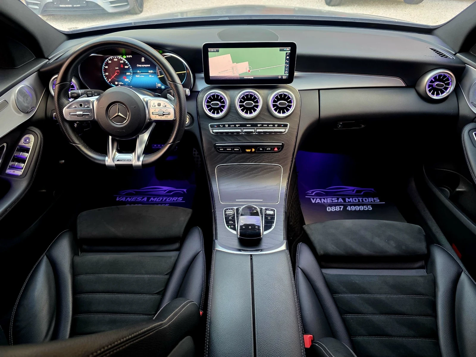 Mercedes-Benz C 220 AMG-Lein Sadow-Lein  C300d 245ks Burmester , снимка 12 - Автомобили и джипове - 55052989