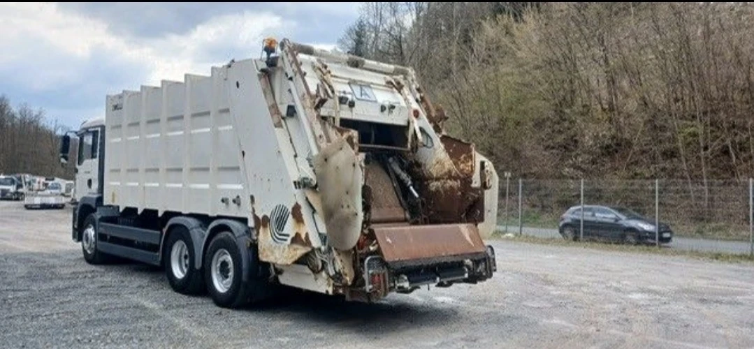 Man 26.361 Сметовоз с рамка, Немски тюф, Золер уредба и шутун, снимка 1