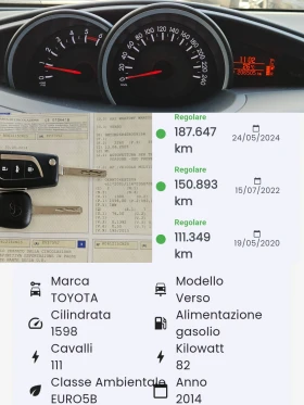 Toyota Verso 1.6D4D/ACTIVE/7м/6ск/КАМЕРА/NAVI/БЛУТУТ/EURO5B/ТОП - 13500 лв. - 90516868 12