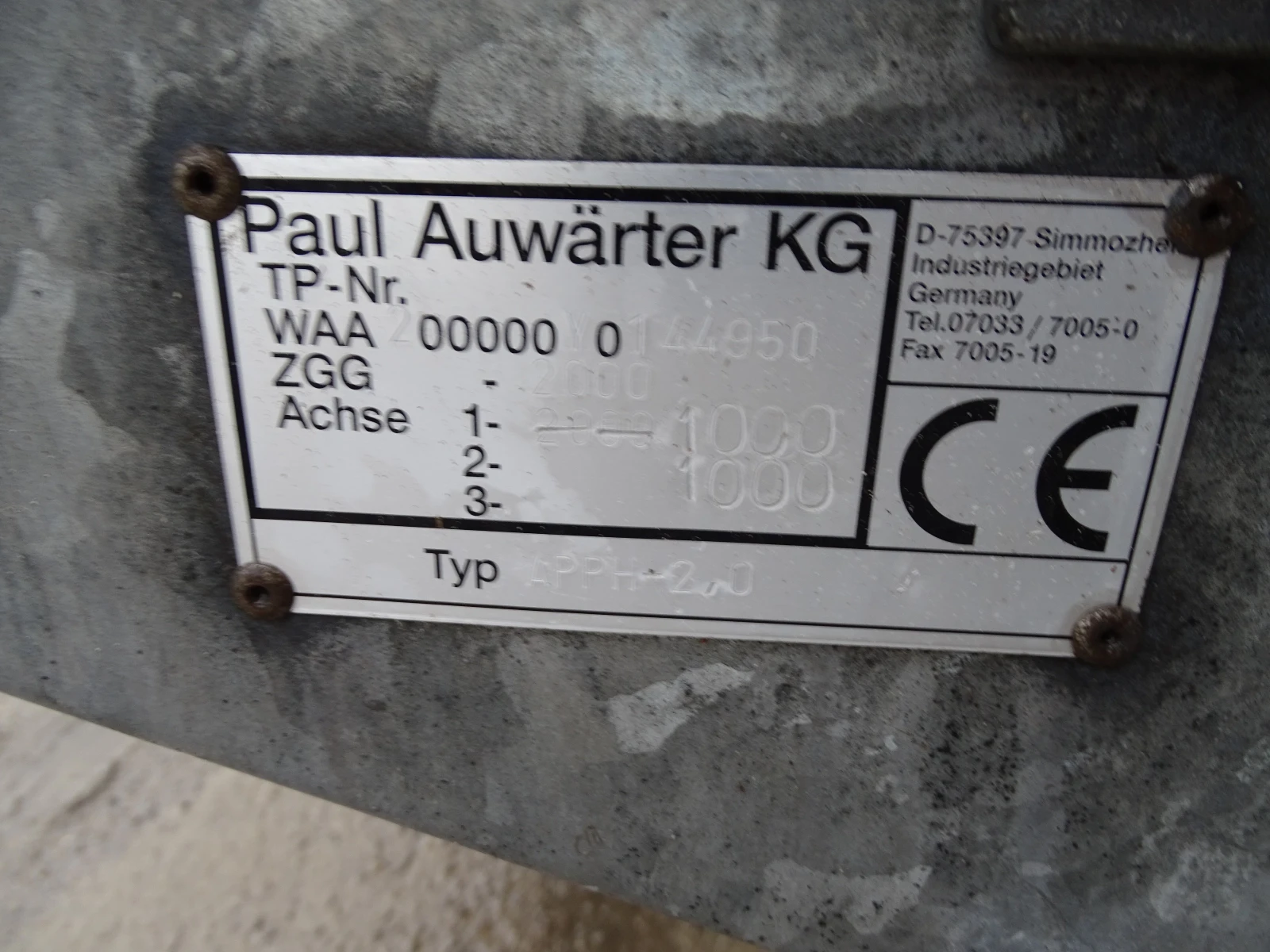 За автомобил Други AUWAERTER APPH2.0, снимка 8 - Ремаркета - 56205981