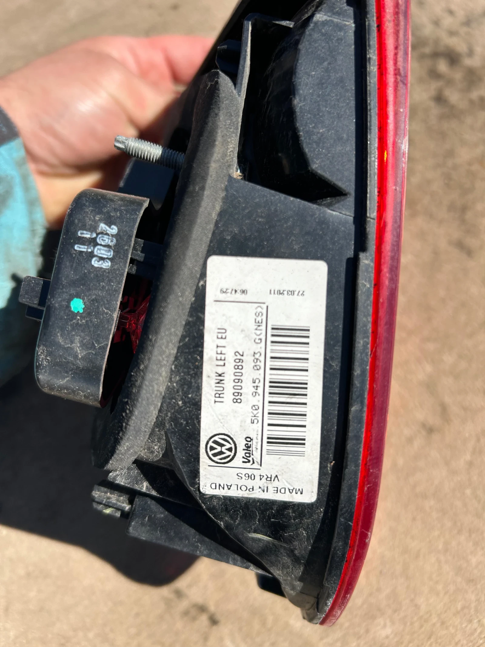 Ляв вътрешен стоп volkswagen golf 6 HATCHBACK, снимка 3 - Части - 53812814