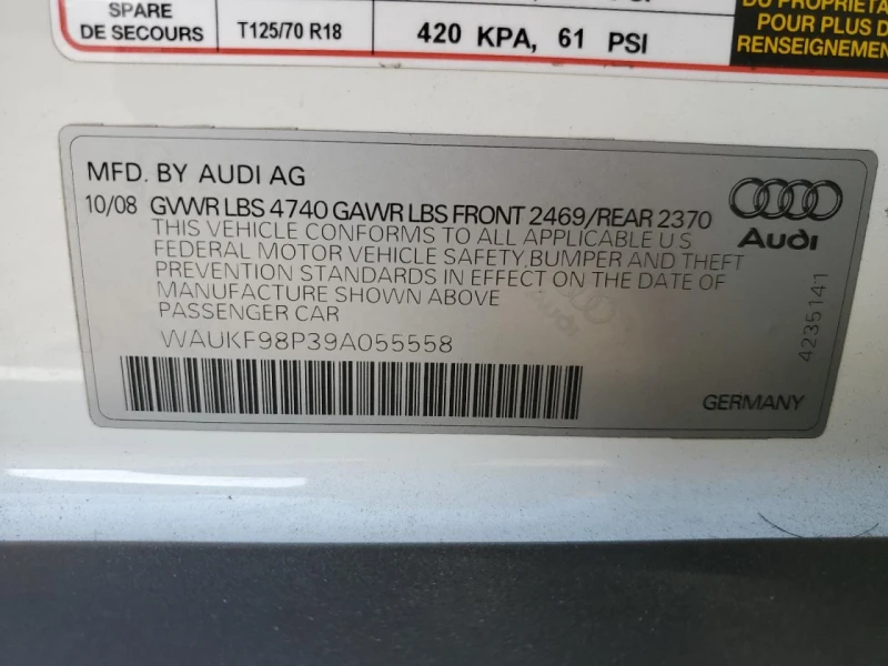 Audi A3 2.0T QUATTRO - 975 USD - 93873856 | Car24.bg
