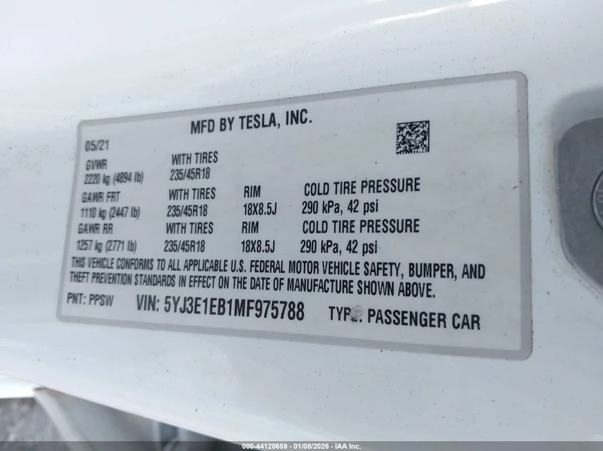 Tesla Model 3 Long Range Dual Motor All-Wheel Drive, снимка 9 - Автомобили и джипове - 53958415