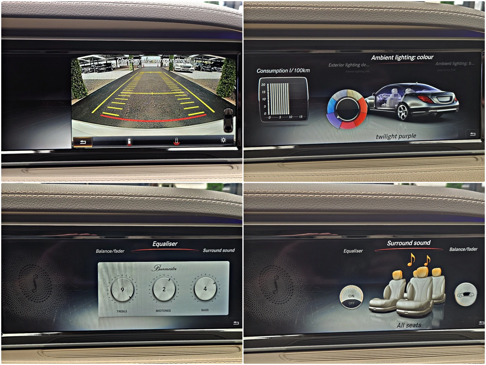 Mercedes-Benz S 350 L/AMG/4MAT/CAMERA/DISTR/HUD/PANO/ОБДУХ/АMBIENT/LIZ, снимка 14 - Автомобили и джипове - 55102426