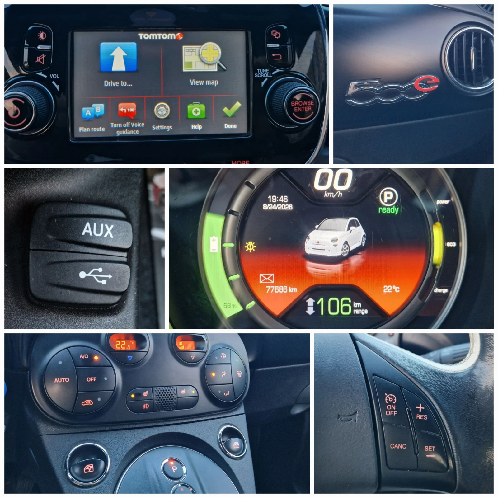 Fiat 500e 70хил.км / Бартер / Регистриран / Лизинг , снимка 17 - Автомобили и джипове - 55799301
