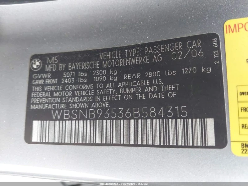 BMW M5 5.0L V10 500кс, снимка 9 - Автомобили и джипове - 53360825