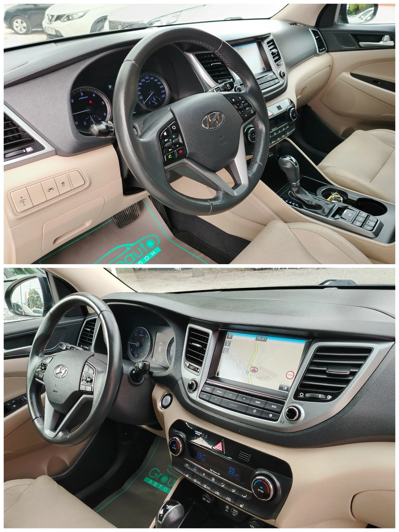 Hyundai Tucson 1.7CRDI-140к.с/АВТОМАТИК/НАВИГАЦИЯ/КОЖА/ПОДГРЕВ!!!, снимка 10 - Автомобили и джипове - 54782121