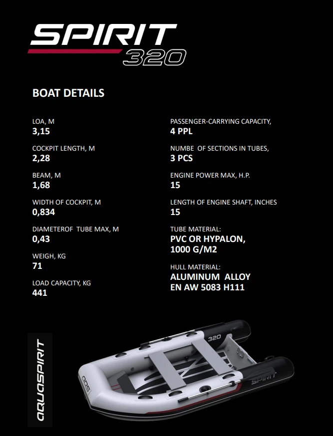 Надуваема лодка Собствено производство AQUA SPIRIT 320 - изображение 8