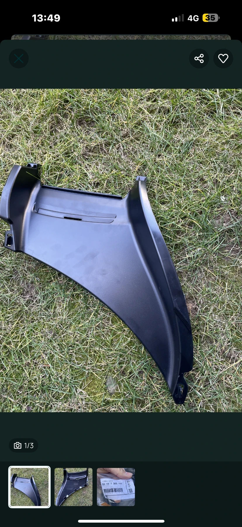 Лява капачка броня, халоген БМВ Х5 Ф15/BMW X5 F15