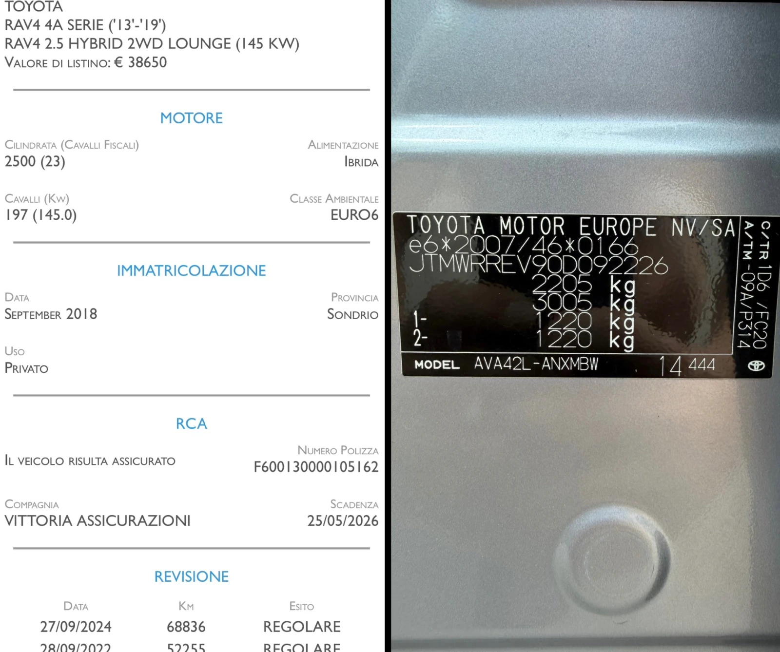 Toyota Rav4 2.5i-HYBRID* DISTRONIC* CAMERA* 79 000КМ.* TOP, снимка 17 - Автомобили и джипове - 55024427