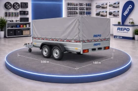 За автомобил Agados Двуосно ремарке REPO 300x160x150 с брезент, снимка 3