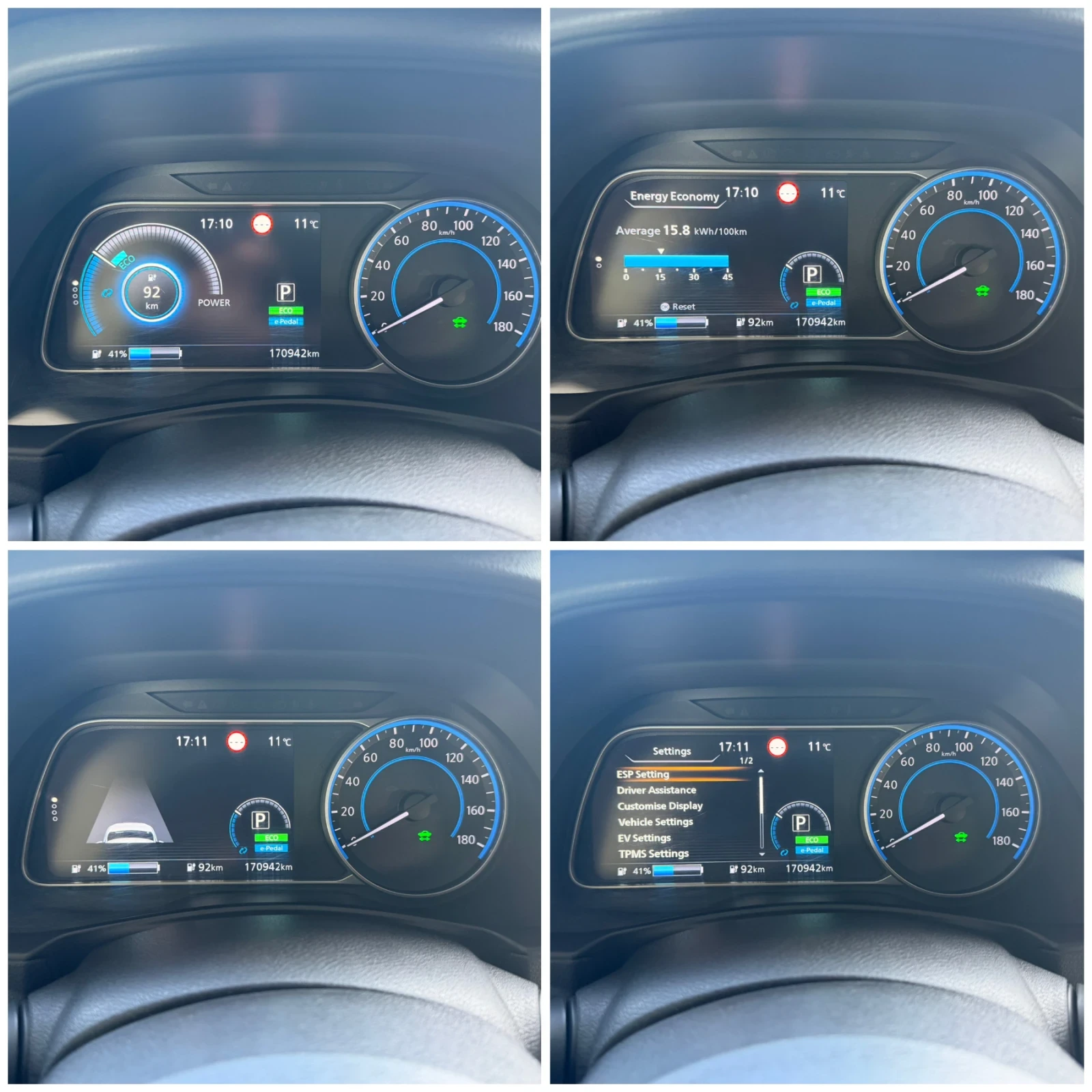 Nissan Leaf  40kw* TEKNA* REALNI KM* , снимка 11 - Автомобили и джипове - 54542013