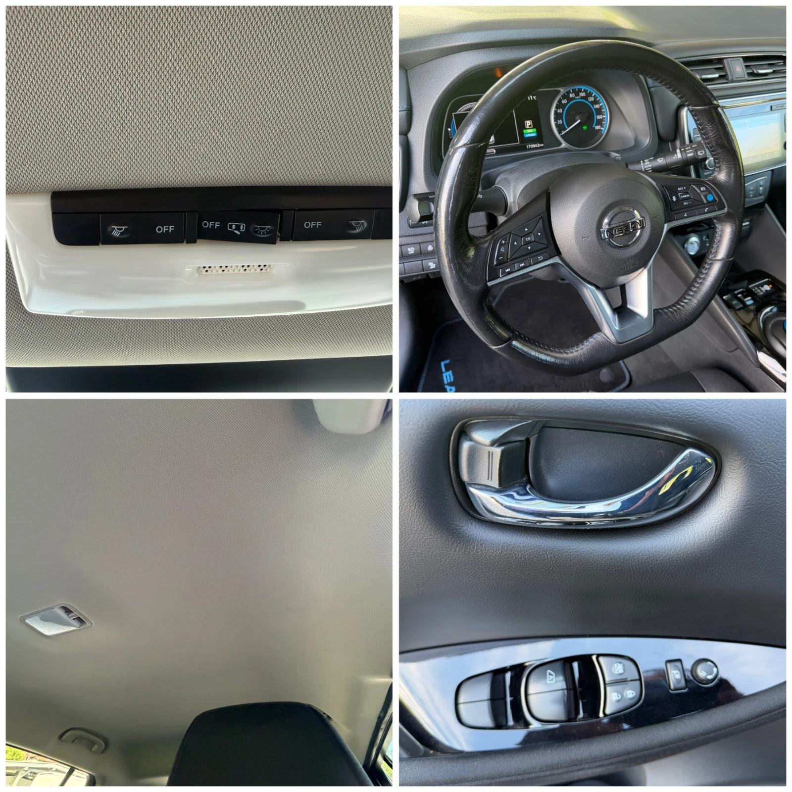 Nissan Leaf  40kw* TEKNA* REALNI KM* , снимка 15 - Автомобили и джипове - 54542013