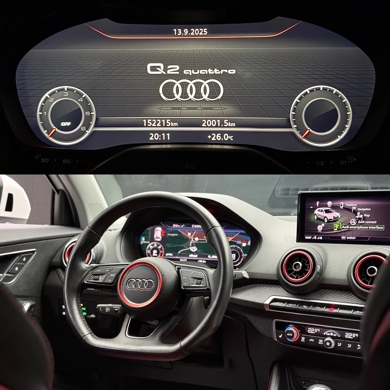Audi Q2 2.0TDI-4x4-190kc-Keyless-ACC-Led-Cam-Lane/Side , снимка 7 - Автомобили и джипове - 51727013