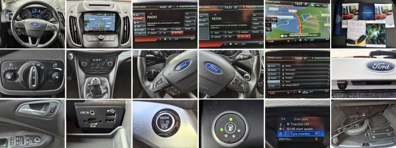 Ford C-max 1.6i LPG/АГУ 120hp NAVI/Keyless/CAMERA, снимка 11 - Автомобили и джипове - 53265675