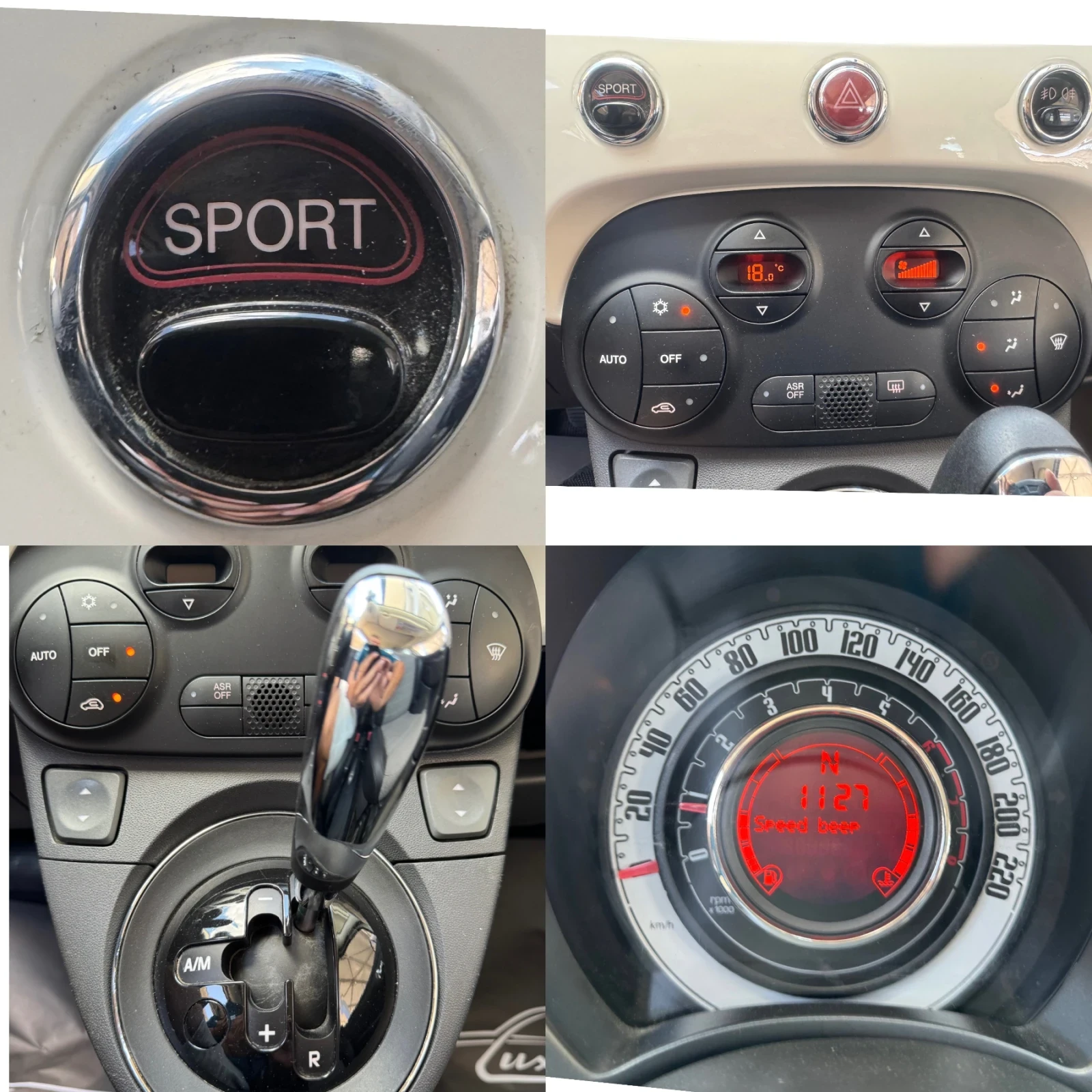Fiat 500 1.2i#CABRIO#EXCLUSIVE#АВТОМАТИК#86000км, снимка 17 - Автомобили и джипове - 55306106