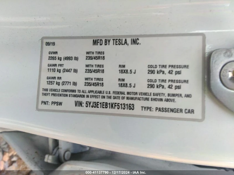 Tesla Model 3 U  U UX All Wheel Drive, снимка 16 - Автомобили и джипове - 48759348