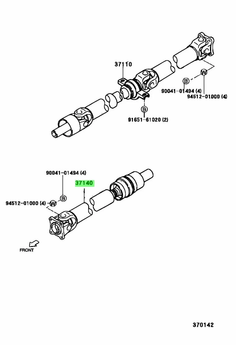 КАРДАН ПРЕДЕН DAIHATSU TERIOS 4WD 2006-   3714087404, снимка 2 - Части - 35265663