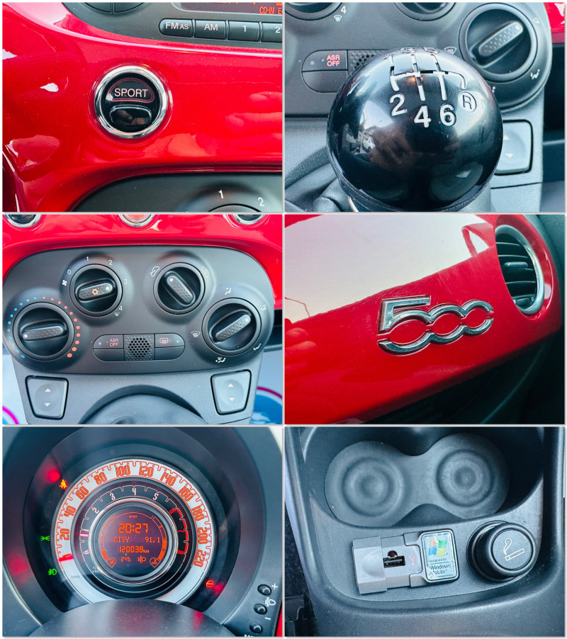 Fiat 500 1.4 Sport! 6-скорости! Клима!Панорама!внос Италия!, снимка 16 - Автомобили и джипове - 46264758