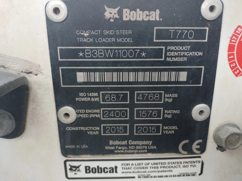 Мини челни товарачи Bobcat T770, снимка 16 - Индустриална техника - 52490304