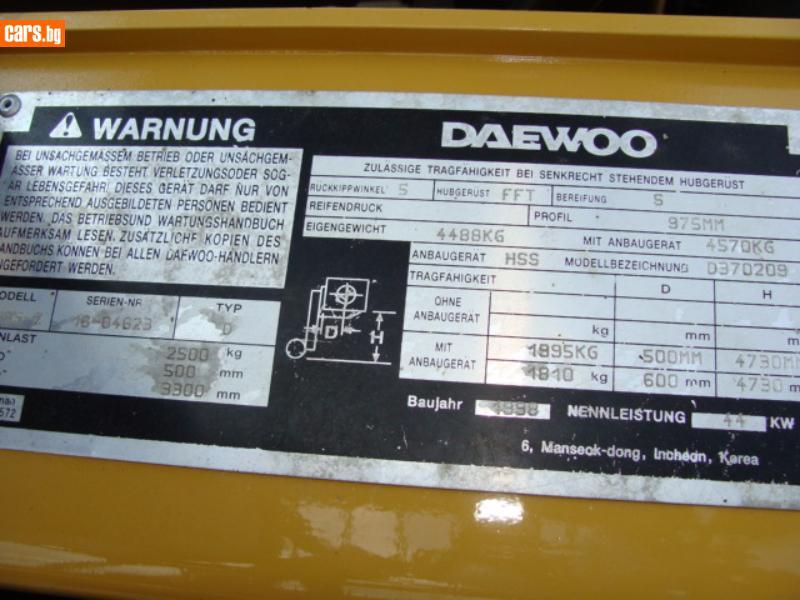 Мотокар Daewoo, снимка 9 - Индустриална техника - 39151611