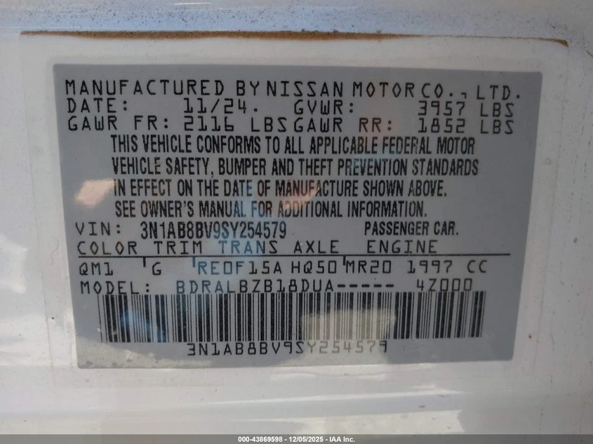 Nissan Sentra 2l S, снимка 9 - Автомобили и джипове - 54015265