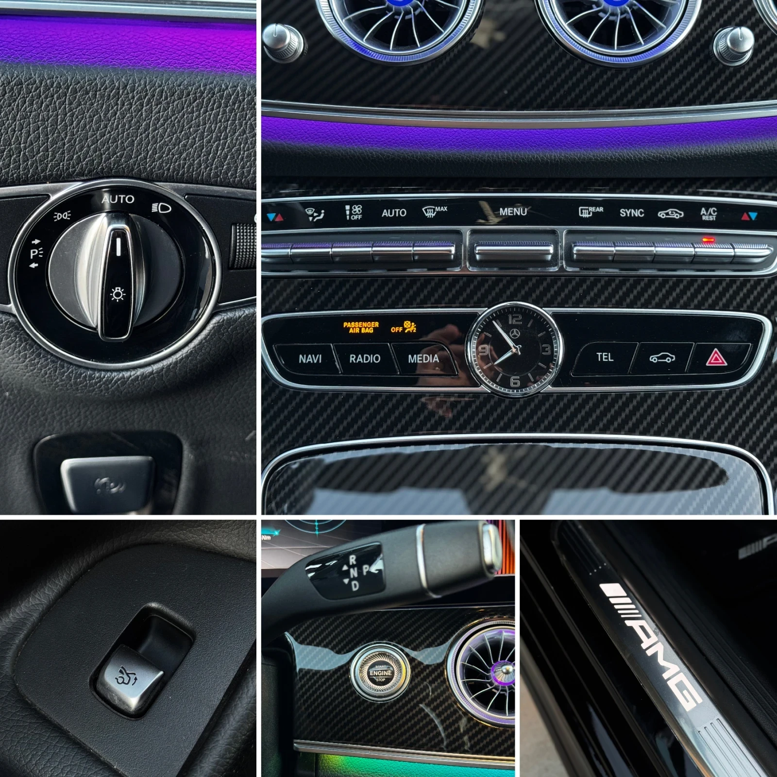Mercedes-Benz E 220 Face 63 AMG - Ambient - Carbon - Active sound, снимка 12 - Автомобили и джипове - 55888922