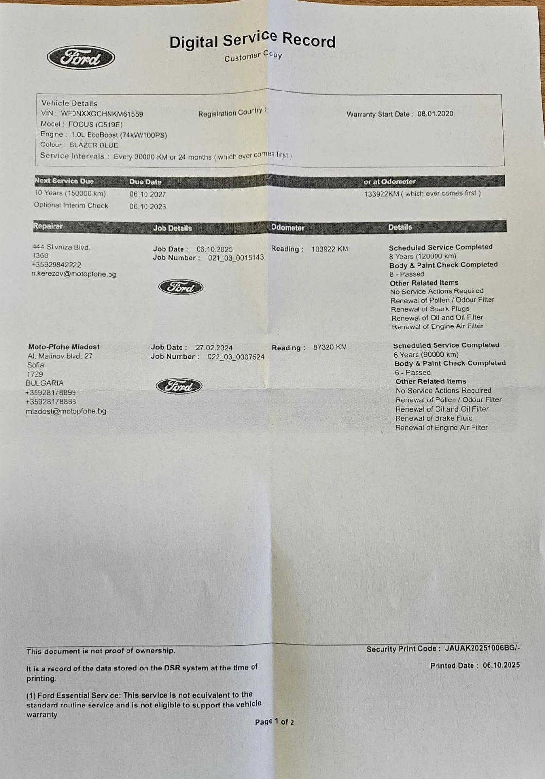 Ford Focus 1.0 EcoBoost_Реален пробег с история в Мото-Пфое, снимка 14 - Автомобили и джипове - 54621284