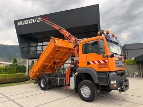 Man Tga 18.310 4х4 Самосвал с кран 4.20м. Климатик, снимка 1