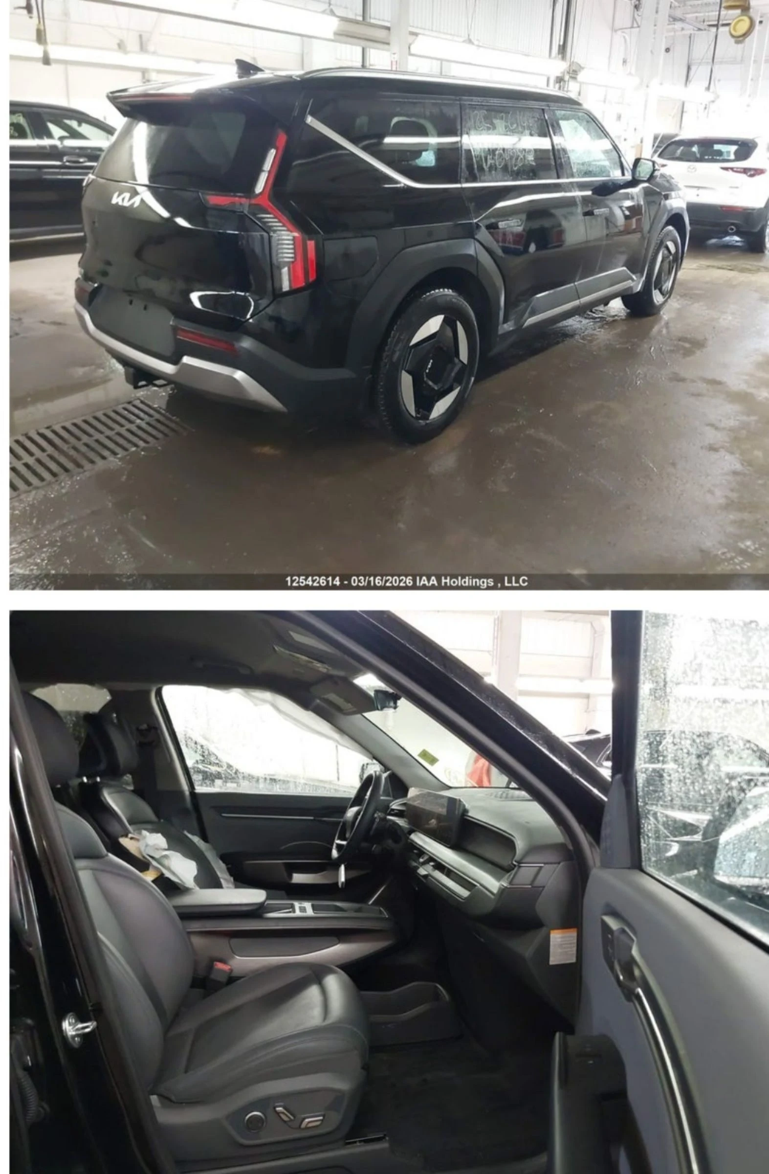 Kia EV9 4х4, ударен във вратите, колата е в движение