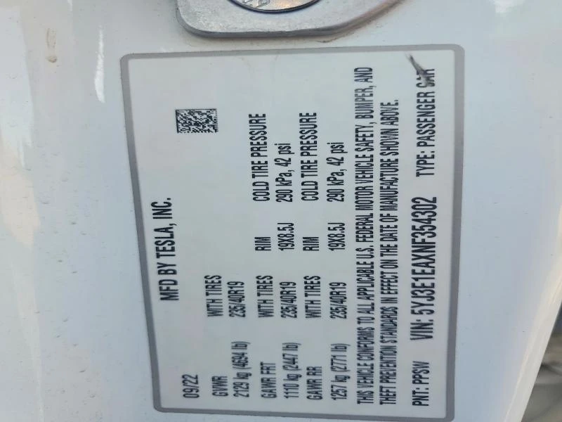 Tesla Model 3 Rwd / Carfax / Лизинг, снимка 12 - Автомобили и джипове - 56295744