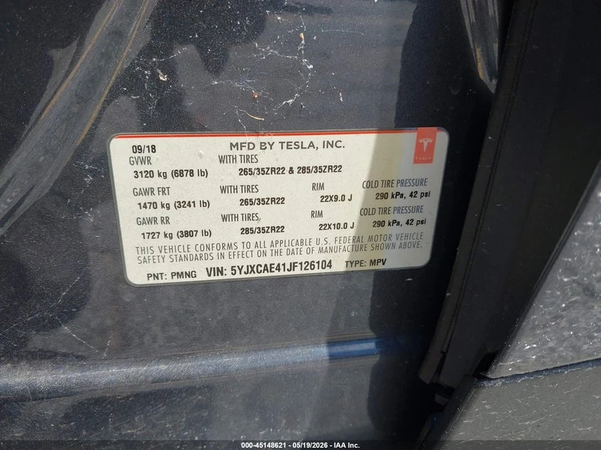 Tesla Model X 100D/75D/P100D, снимка 9 - Автомобили и джипове - 55287314