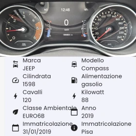 Jeep Compass 1.6m-Jet/LIMITED/LED/КОЖА/NAVI/БЛУТУТ/EURO 6B/ТОП - 24800 лв. - 54771460 12
