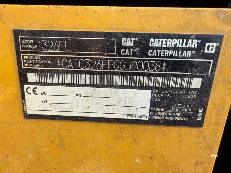 Багер Caterpillar 326FL, снимка 10 - Индустриална техника - 51397063
