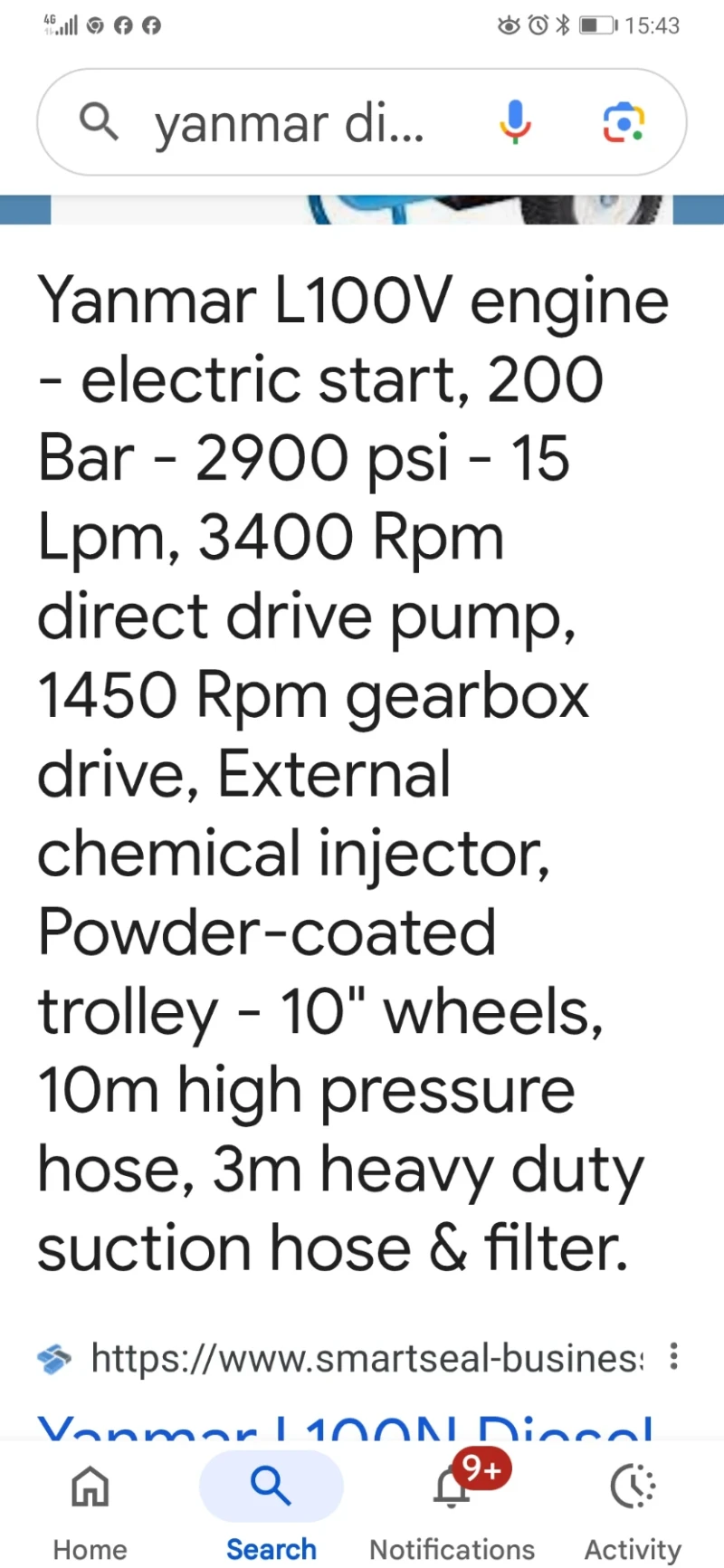 Допълнително оборудване Друг вид  Водоструйка Yanmar diesel, снимка 12 - Индустриална техника - 52656250