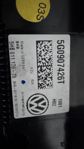 Климатичен блок / панел / табло зa VW Golf - 5G0907426T, снимка 2