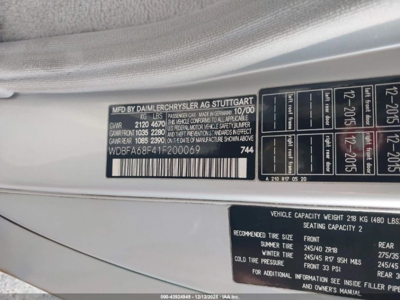 Mercedes-Benz SL 500 5.0L V-8 , 302HP Rear Wheel Drive, снимка 14 - Автомобили и джипове - 52914129