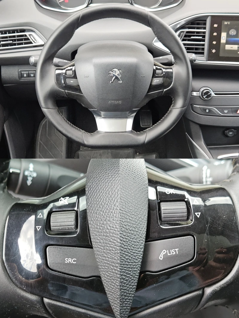 Peugeot 308 1.6HDI/ALLURE/120k/6ск/LED/NAVI/БЛУТУТ/EURO 6B/ТОП, снимка 11 - Автомобили и джипове - 50614511