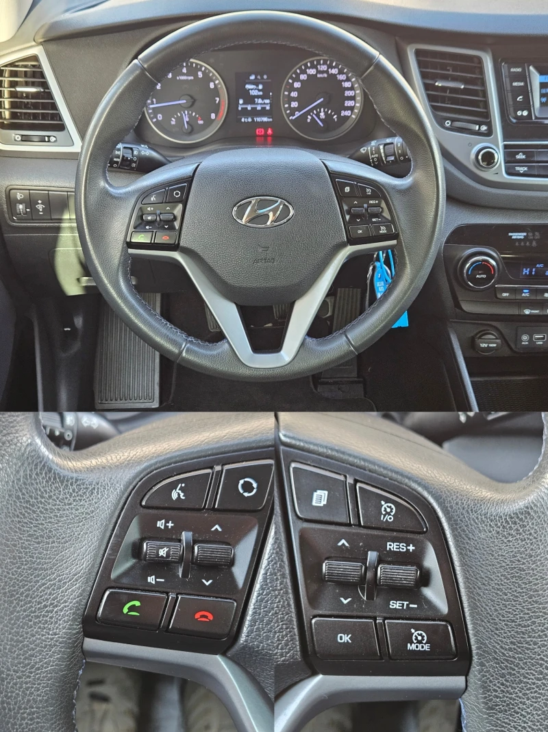 Hyundai Tucson 1.6I/132k.c/110000км/6ск/LED/БЛУТУТ/EURO 6B/ТОП, снимка 11 - Автомобили и джипове - 49060520