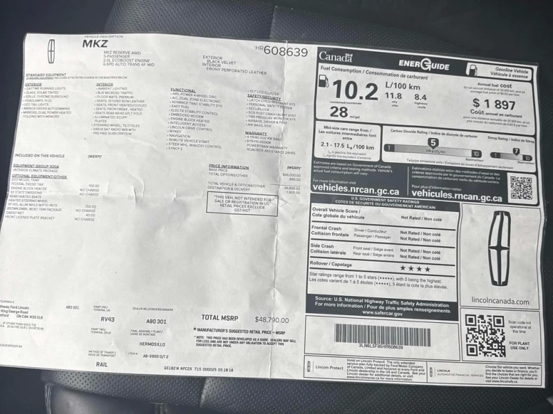 Lincoln Mkz * Reserve * CARFAX * ЦЕНА ДО БГ, снимка 14 - Автомобили и джипове - 53074137