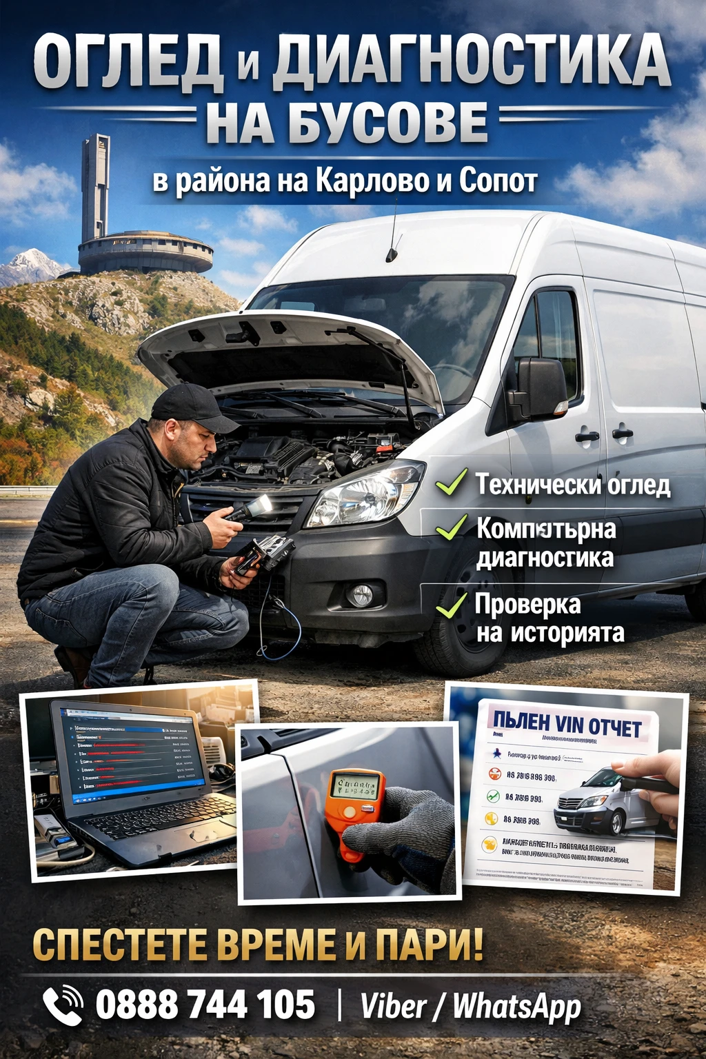 Предварителен оглед и диагностика на бусове в района на Карлово или Сопот, снимка 3 - Сервизни услуги - 54093190